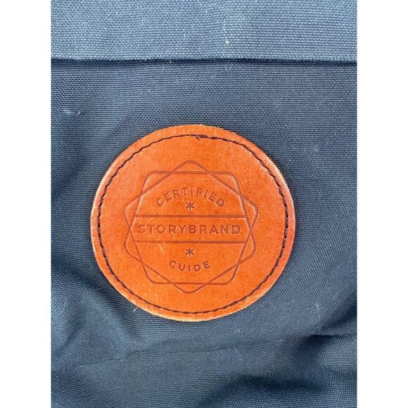 Fjallraven Kanken Navy Canvas and Leather Backpack G1000 Laptop 15 Front Pocket - Picture 4 of 11